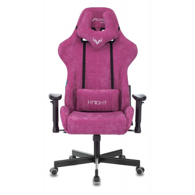 Кресло игровое Zombie VIKING KNIGHT Fabric малиновый Light-15 с подголов. крестов. металл