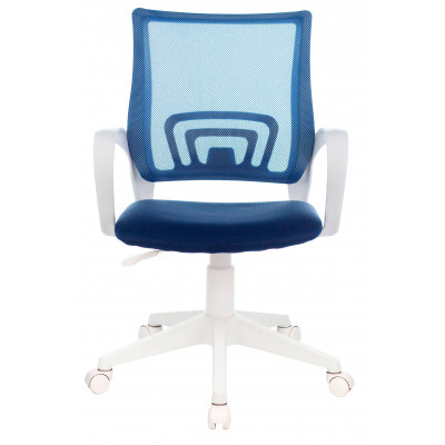 Кресло Бюрократ CH-W695NLT темно-синий TW-05N TW-10N сетка/ткань крестов. пластик пластик белый