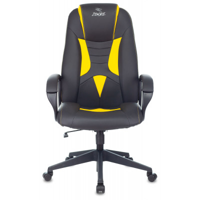 Кресло игровое Zombie 8 черный/желтый экокожа крестов. пластик