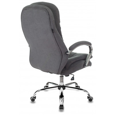 Кресло руководителя Бюрократ T-9950SL Fabric серый Alfa 44 крестов. металл хром