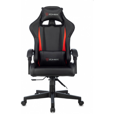 Кресло игровое Zombie GAME TETRA черный/красный экокожа крестов. пластик
