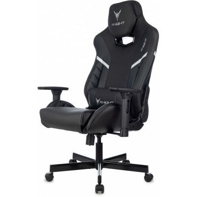 Кресло игровое Knight Thunder 5X черный экокожа крестов. металл