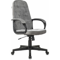 Кресло руководителя Бюрократ CH 002 Fabric серый Light-19 крестов. пластик пластик черный