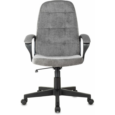 Кресло руководителя Бюрократ CH 002 Fabric серый Light-19 крестов. пластик пластик черный