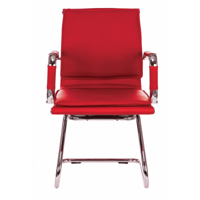 Кресло Бюрократ Ch-993-Low-V красный экокожа низк.спин. полозья металл хром