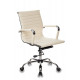 Кресло руководителя Бюрократ CH-883-LOW слоновая кость экокожа низк.спин. крестов. металл хром