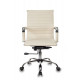 Кресло руководителя Бюрократ CH-883-LOW слоновая кость экокожа низк.спин. крестов. металл хром
