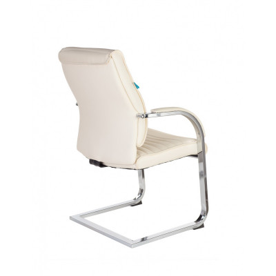 Кресло Бюрократ T-8010-LOW-V слоновая кость экокожа низк.спин. полозья металл хром