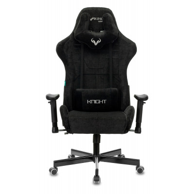 Кресло игровое Zombie VIKING KNIGHT Fabric черный Light-20 с подголов. крестов. металл