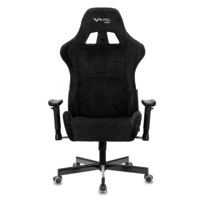 Кресло игровое Zombie VIKING KNIGHT Fabric черный Light-20 с подголов. крестов. металл