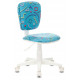 Кресло детское Бюрократ CH-W204NX голубой Sticks 06 крестов. пластик пластик белый