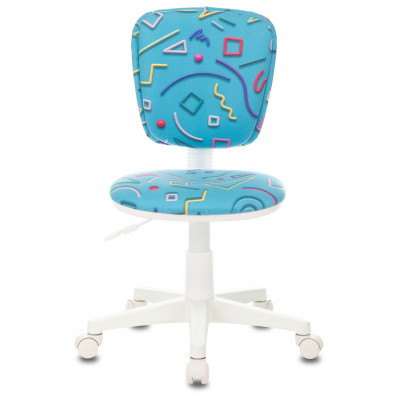 Кресло детское Бюрократ CH-W204NX голубой Sticks 06 крестов. пластик пластик белый