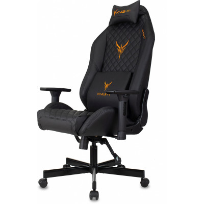 Кресло игровое Knight Rampart черный ромбик экокожа с подголов. крестов. металл