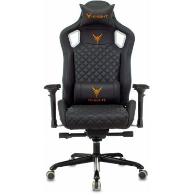 Кресло игровое Knight TITAN черный ромбик экокожа с подголов. крестов. металл