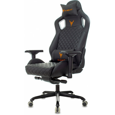 Кресло игровое Knight TITAN черный ромбик экокожа с подголов. крестов. металл