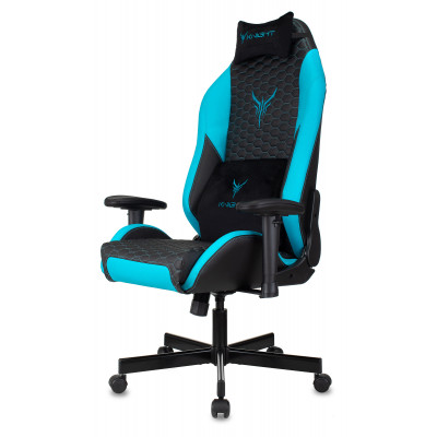 Кресло игровое Knight Neon черный/голубой соты экокожа с подголов. крестов. металл