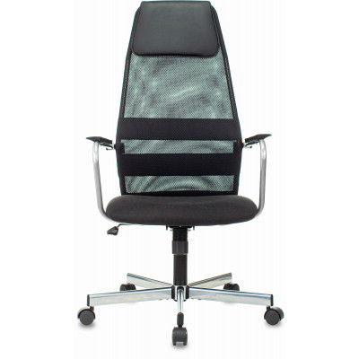 Кресло Бюрократ KB-5M черный TW-01 3C11 сетка/ткань с подголов. крестов. металл серебристый