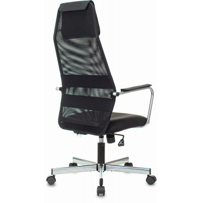 Кресло Бюрократ KB-5M черный TW-01 3C11 сетка/ткань с подголов. крестов. металл серебристый