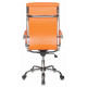Кресло руководителя Бюрократ CH-993 оранжевый экокожа крестов. металл хром