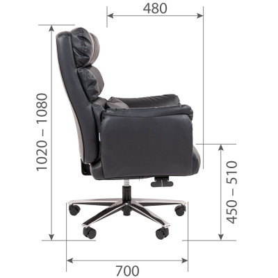 Офисное кресло Chairman 433 Россия экокожа черная