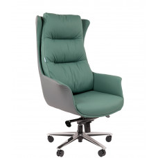 Офисное кресло CHAIRMAN 523 Экокожа зеленый / экокожа серый