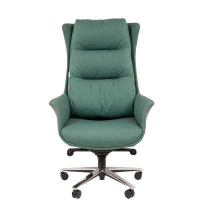 Офисное кресло CHAIRMAN 523 Экокожа зеленый / экокожа серый