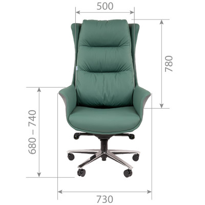 Офисное кресло CHAIRMAN 523 Экокожа зеленый / экокожа серый