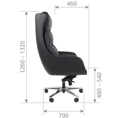 Офисное кресло CHAIRMAN 523 кожа черная