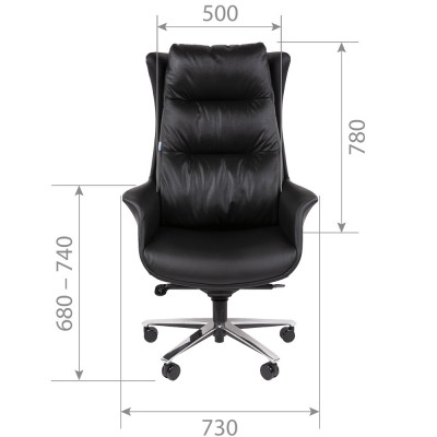 Офисное кресло CHAIRMAN 523 кожа черная