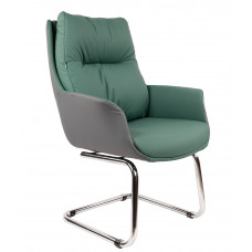 Конференц-кресло CHAIRMAN 524 Экокожа зеленый / экокожа серый