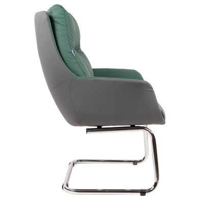 Конференц-кресло CHAIRMAN 524 Экокожа зеленый / экокожа серый