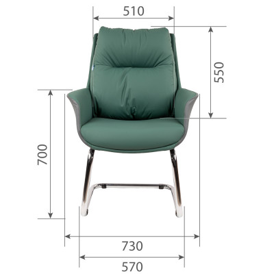 Конференц-кресло CHAIRMAN 524 Экокожа зеленый / экокожа серый