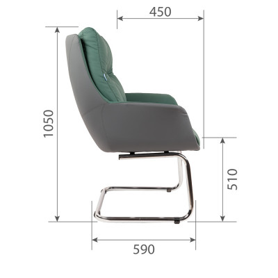 Конференц-кресло CHAIRMAN 524 Экокожа зеленый / экокожа серый