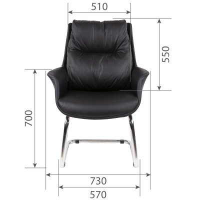 Конференц-кресло CHAIRMAN 524 кожа черная