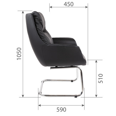 Конференц-кресло CHAIRMAN 524 кожа черная