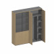 Шкаф для документов высокий 4-дверный (для одежды с дополнением+высокий комбинированный)