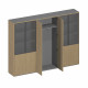 Шкаф для документов высокий 6-дверный (высокий комбинированный+для одежды+высокий комбинированный)