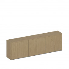 Шкаф для документов низкий закрытый 6-дверный ИН 303 ГР дуб грейдж