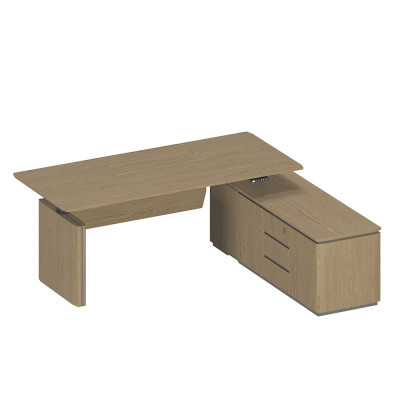 Стол руководителя на электроприводе на опорной тумбе правый