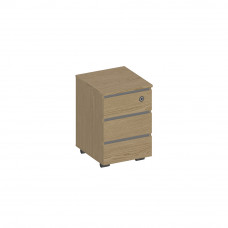 Тумба выкатная 3-ящичная с замком и доводчиками ИН 213 ГР дуб грейдж