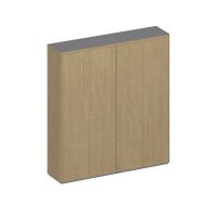 Шкаф для документов высокий 4-дверный (для одежды с дополнением+высокий закрытый) ИН 363 ГР дуб грейдж