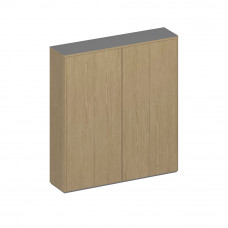 Шкаф для документов высокий 4-дверный (для одежды с дополнением+высокий закрытый) ИН 363 ГР дуб грейдж