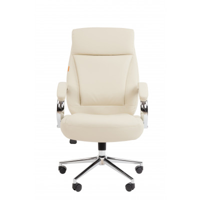 Офисное кресло Chairman 794 Россия хром экокожа светло-бежевая