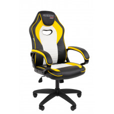 Офисное кресло Chairman Game 16 Россия экокожа черный/желтый/белый