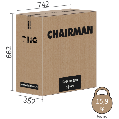 Офисное кресло Chairman 500LT Россия экокожа черный/TW-01 черный