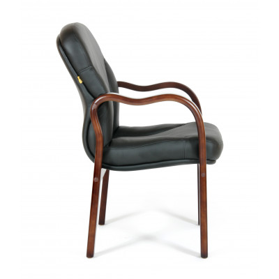 Офисное кресло Chairman 658 Россия нат.кожа/экокожа черная