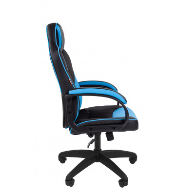 Офисное кресло Chairman   game 17 Россия экопремиум черный/голубой