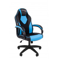 Офисное кресло Chairman game 17 Россия экопремиум черный/голубой