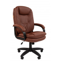 Офисное кресло Chairman 668LT Россия черный пластик, экопремиум коричневый N