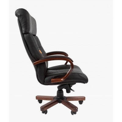 Офисное кресло Chairman 421 Россия нат.кожа/экокожа черная (мультиблок)